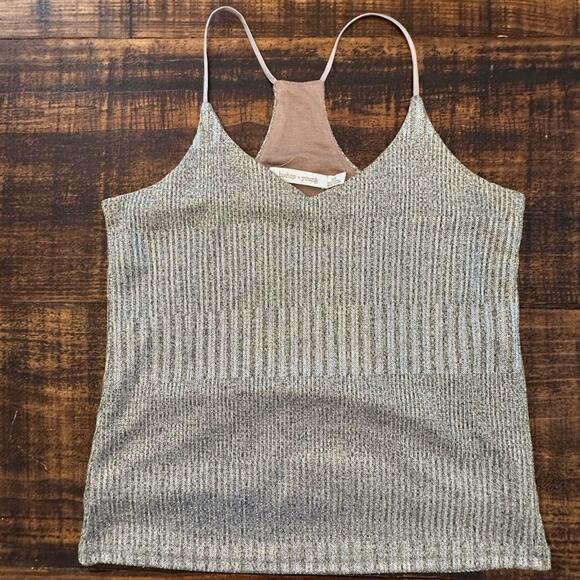 bishop + young Tops - Anthropologie Bishop + Young Letitia Shimmer Racerback Tank Top- NWOT